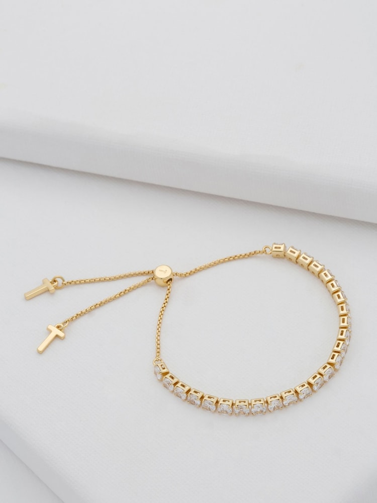 Ted Baker Gold Tone MELRAH: Crystal Adjustable Tennis Bracelet For Women - Image 3 of 8
