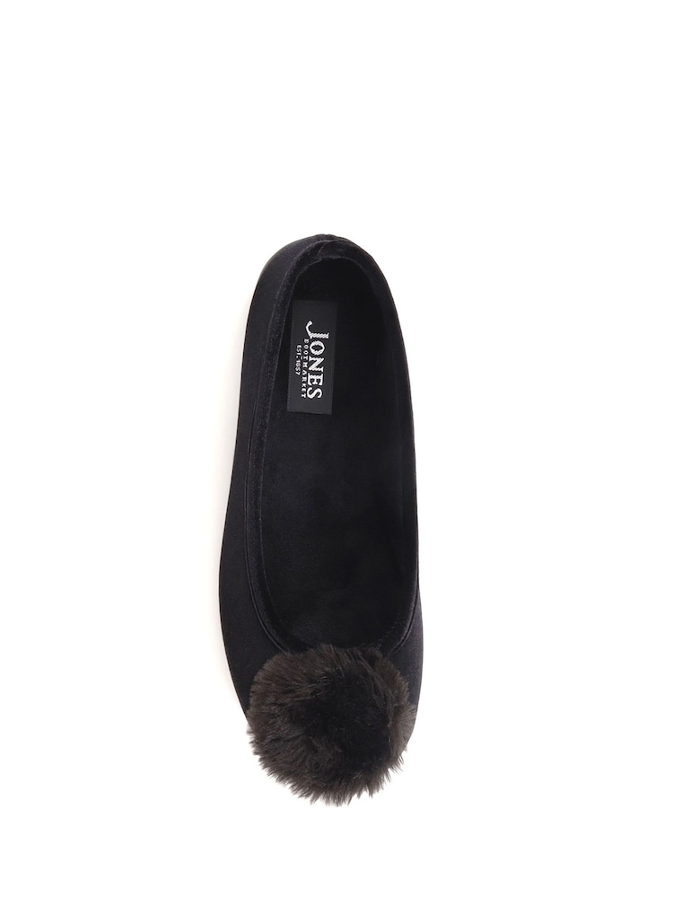 Jones Bootmaker Black Erika Pom Pom Slippers - Image 5 of 6