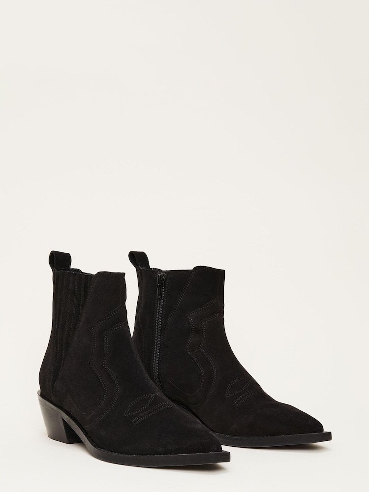 Phase Eight Stitch Detail Black Boots - Image 2 of 7 Phase Eight Stitch Detail Black Boots - Image 2 of 7