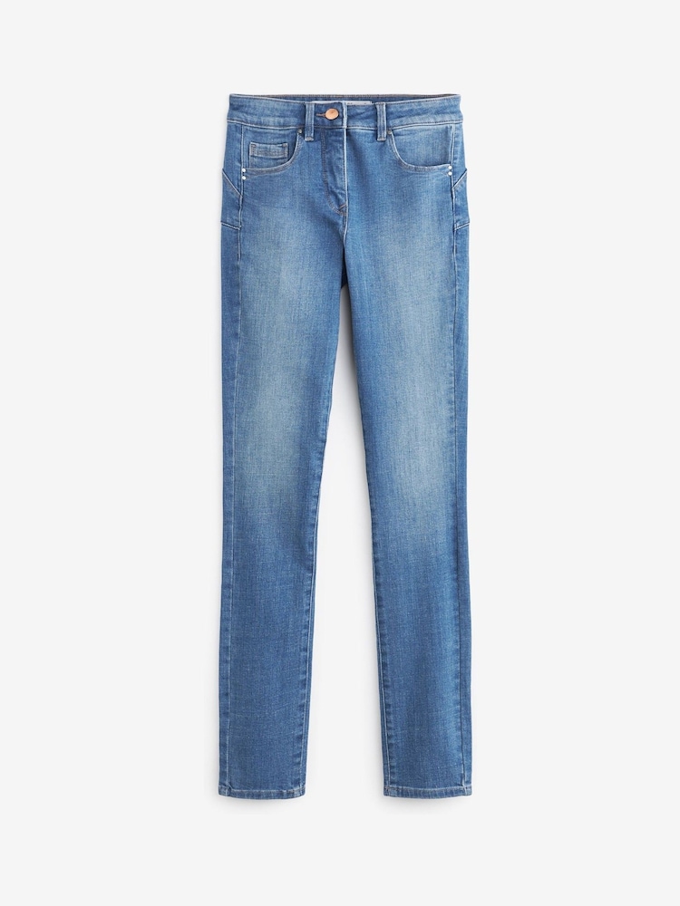 Mittelblau - Lift, Slim & Shape Skinny-Jeans mit Knopfverschluss - Bild 5 von 5 Mittelblau - Lift, Slim & Shape Skinny-Jeans mit Knopfverschluss - Bild 5 von 5