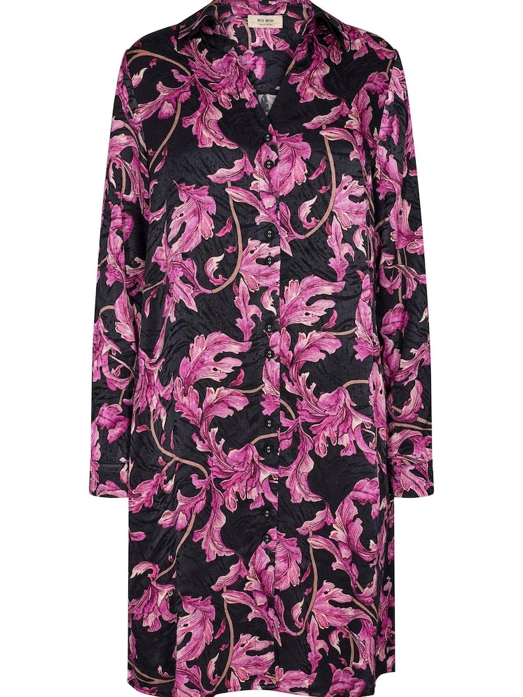 Mos Mosh Cari Crawl Long Sleeve Jaquard Black Dress - Image 2 of 3