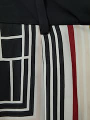 Reiss Navy Print Lilly Satin Striped Shorts - Image 6 of 6