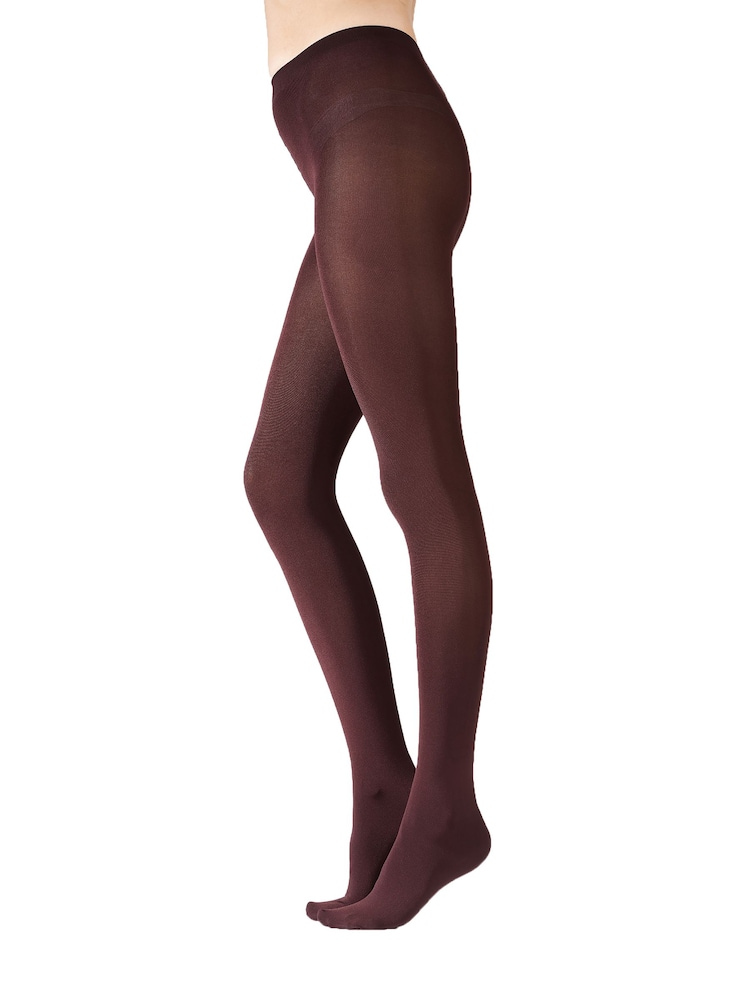 Pretty Polly Red 120 Denier Opaque Shine Tights 2 Pack - Image 2 of 3
