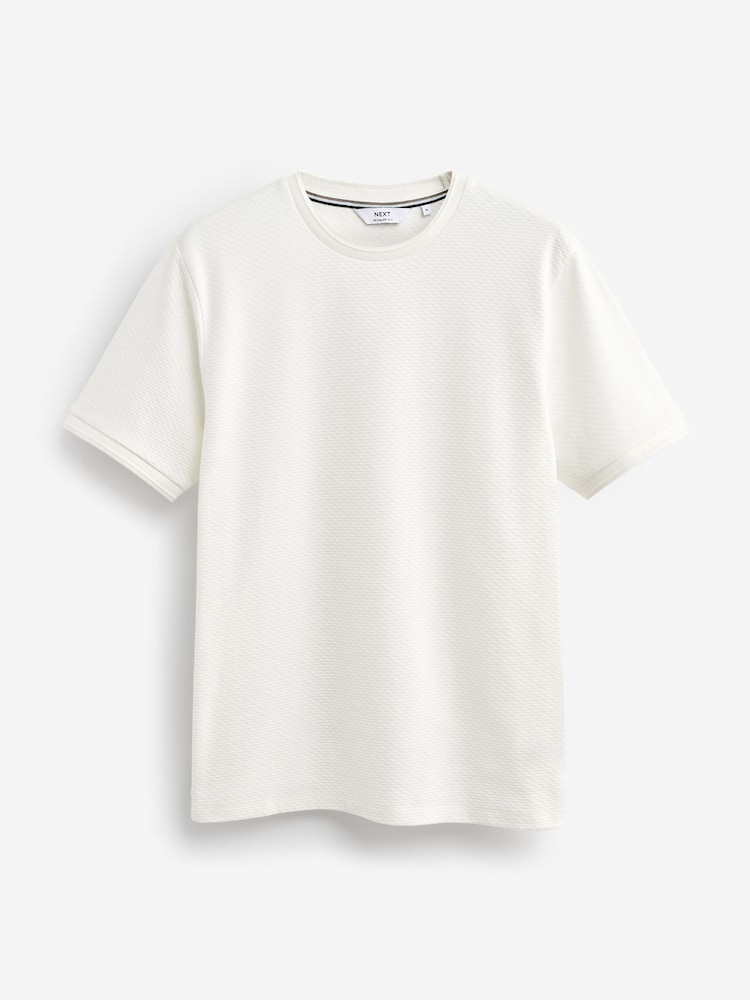 White Textured T-Shirt - Image 1 of 8
