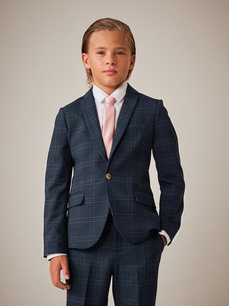 Dunkelblau - Karo-Jacke (3-16Jahre) - Bild 1 von 8