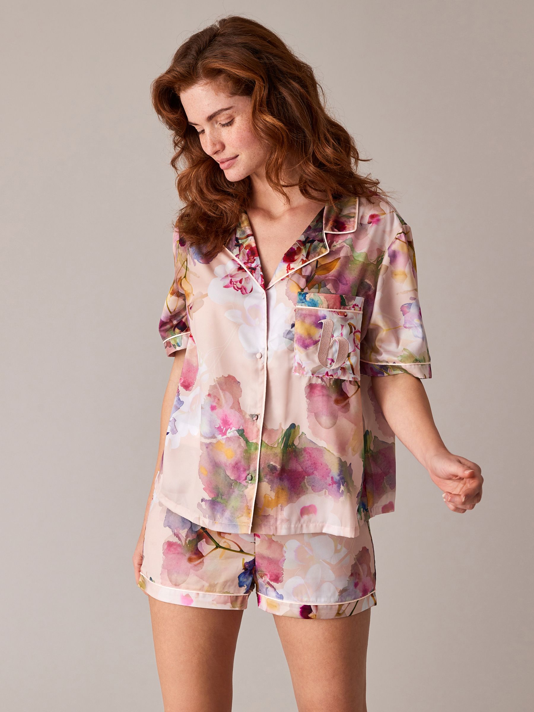 Buy B by Ted Baker Satin Button Through Short Pyjama Set from Next Luxembourg