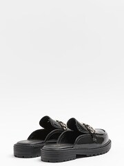 River Island Girls Patent Backless Chunky Black Shoes - Image 3 of 4