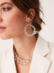 Clear Acrylic Sphere Statement Earrings - Image 2 of 3