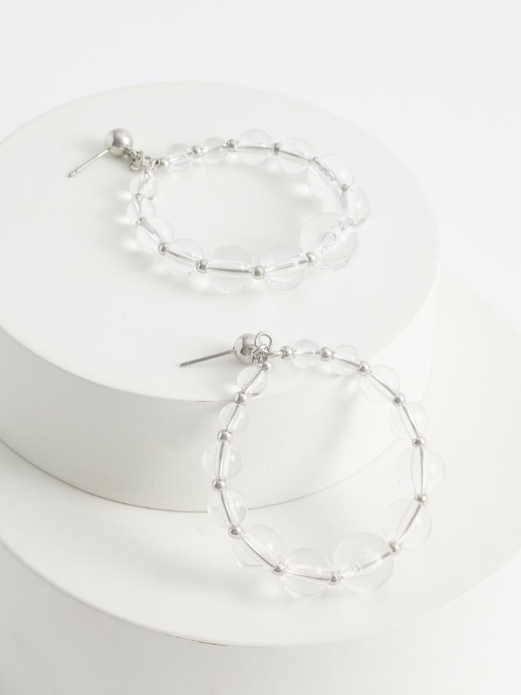 Clear Acrylic Sphere Statement Earrings - Image 3 of 3