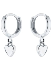 Ted Baker Silver Tone HARRYE: Tiny Heart Huggie Earrings - Image 1 of 5