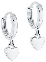 Ted Baker Silver Tone HARRYE: Tiny Heart Huggie Earrings - Image 3 of 5