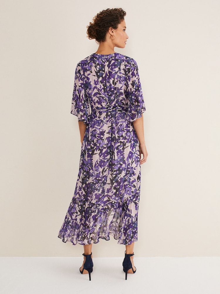 Phase Eight Natural Juliette Floral Fil Coupé Wrap Dress - Image 2 of 6 Phase Eight Natural Juliette Floral Fil Coupé Wrap Dress - Image 2 of 6