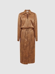 Vestido midi com cinto Reiss Emily Devoure Print - Imagem 2 de 7
