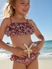 Rust Brown Tiered Bikini (3-16yrs) - Image 1 of 13