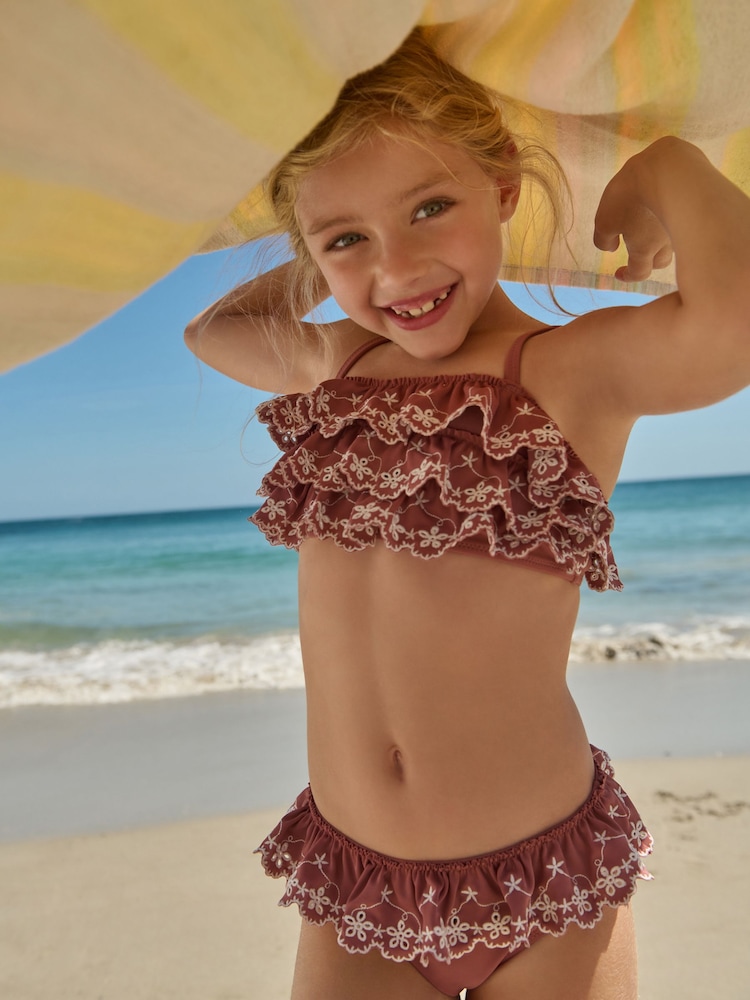 Rust Brown Tiered Bikini (3-16yrs) - Image 3 of 13
