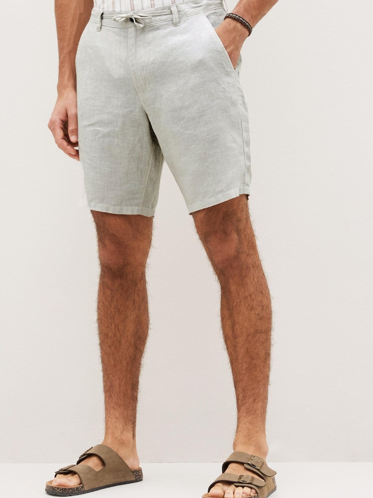Bone Natural Linen Shorts - Image 1 of 7
