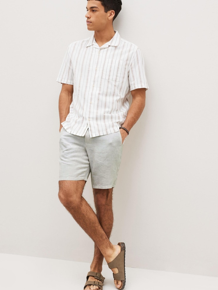 Bone Natural Linen Shorts - Image 2 of 7