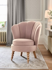 Laura Ashley Annaly Velvet Dark Blush Heydour Chair - Image 2 of 2