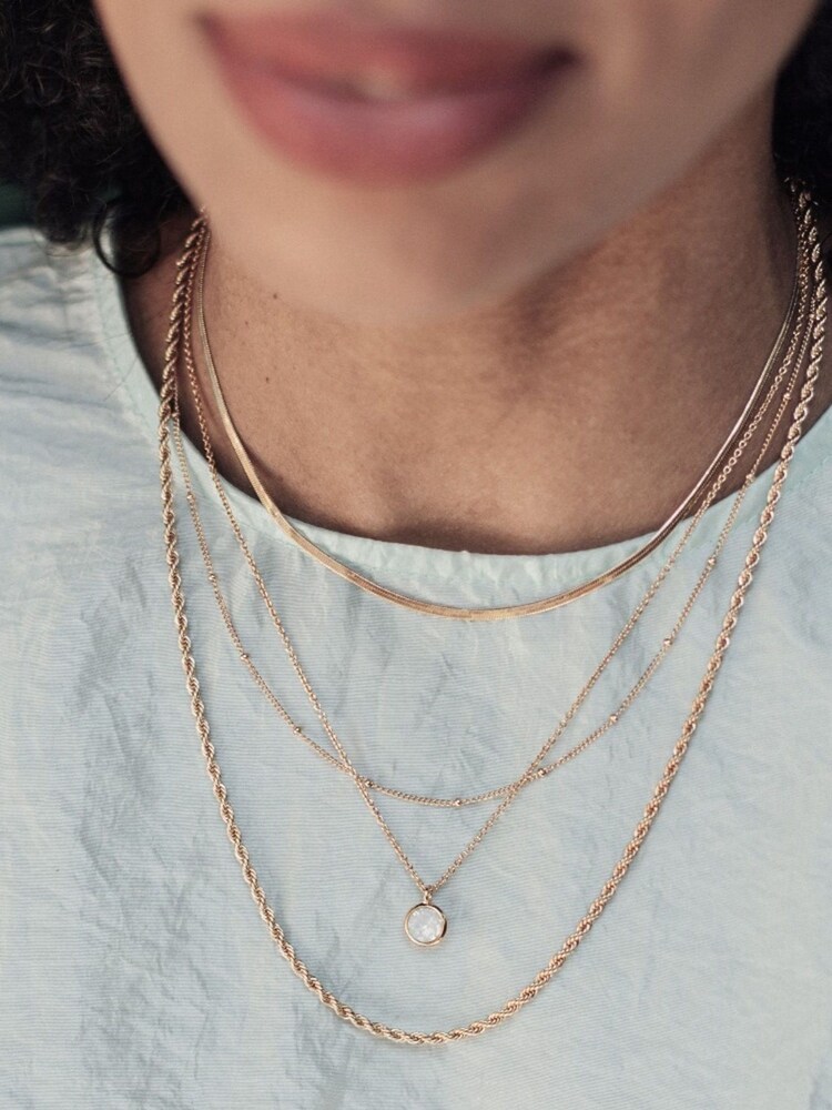 Orelia London 18K Gold Swarovski Ditsy Necklace in White Opal - Image 2 of 2