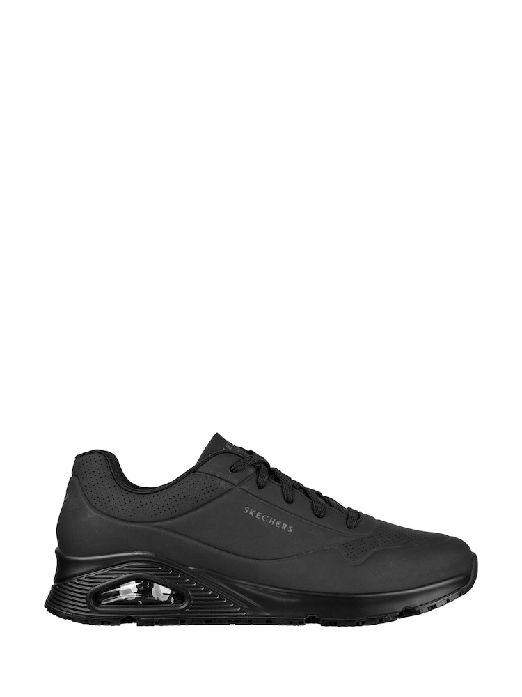 Skechers Black Work Relaxed Fit: Uno Slip Resistant Mens Trainers - Image 1 of 5