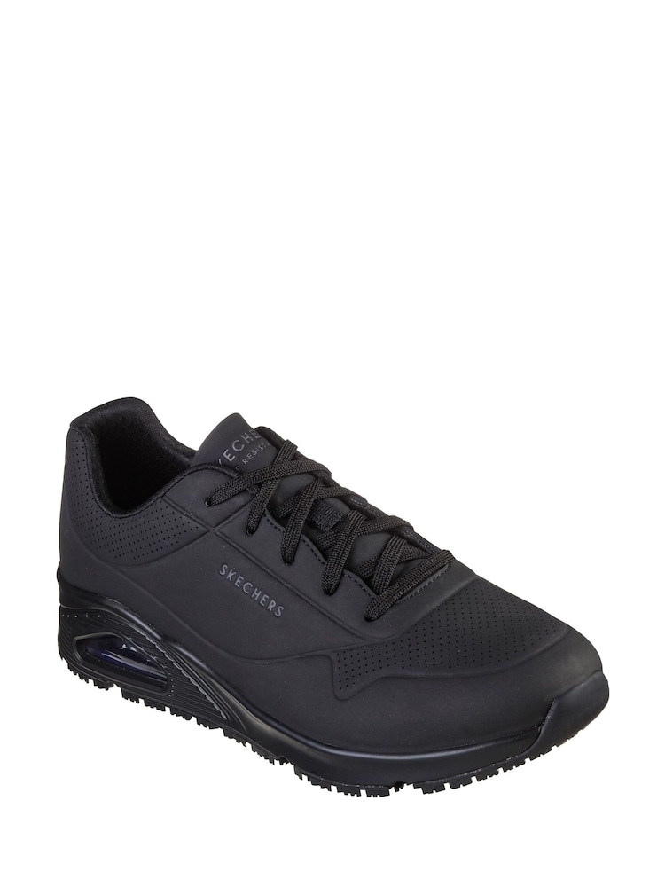 Черный - Skechers работа свободного кроя: мужские кроссовки из нескользящей ткани Uno - Изображение 2 из 5 Черный - Skechers работа свободного кроя: мужские кроссовки из нескользящей ткани Uno - Изображение 2 из 5