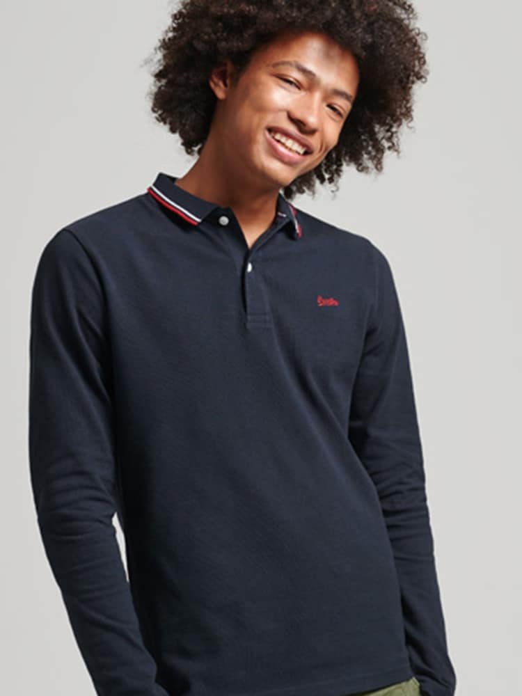 أزرق - قميص بولو أبيض 100% قطن بحافة بكم طويل Vintage من Superdry أبيض - صورة 1 من 4 أزرق - قميص بولو أبيض 100% قطن بحافة بكم طويل Vintage من Superdry أبيض - صورة 1 من 4