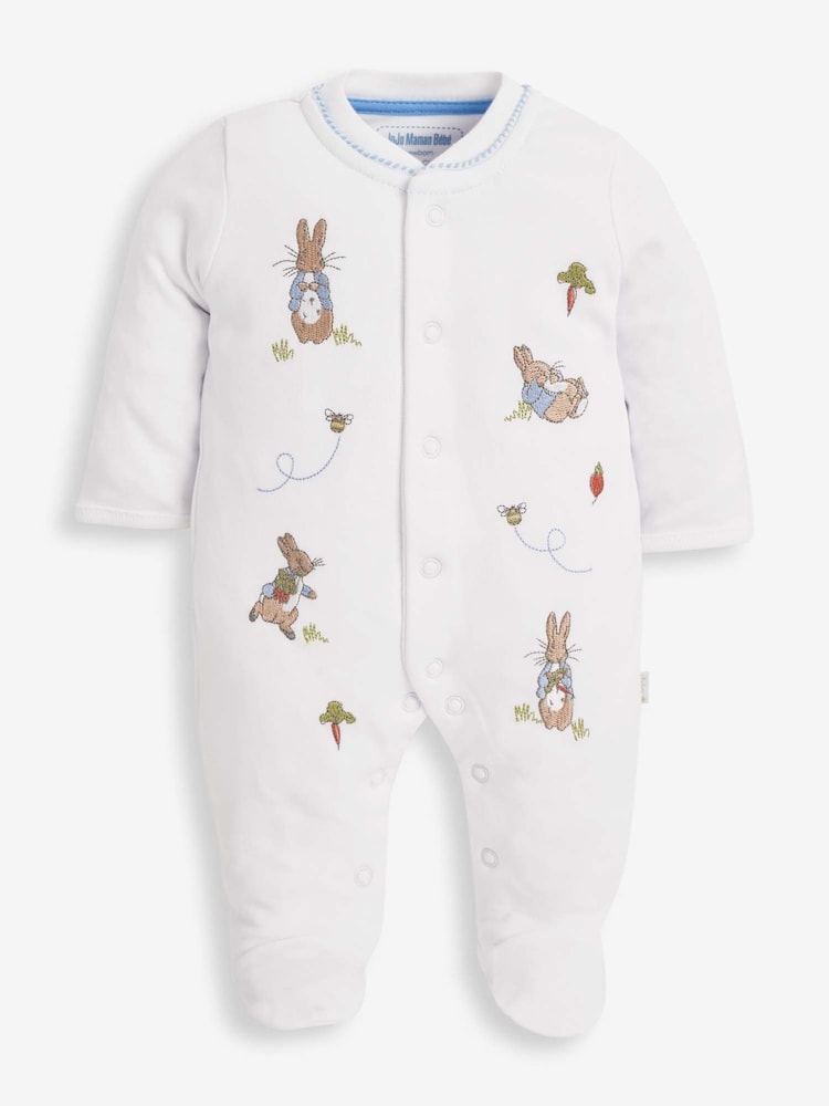Conjunto de pijama bordado de algodón con estampado de Peter Rabbit y sombrero de JoJo Maman Bébé - Imagen 2 de 7