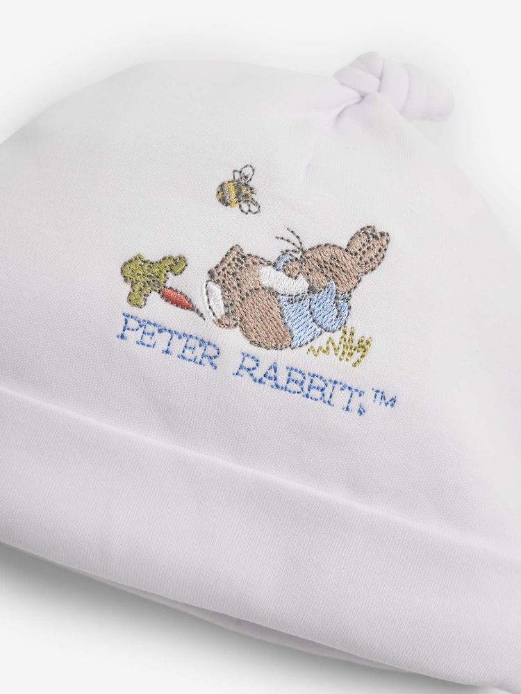 Conjunto de pijama bordado de algodón con estampado de Peter Rabbit y sombrero de JoJo Maman Bébé - Imagen 7 de 7