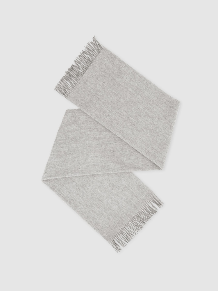 Reiss Soft Grey Picton Wool-Cashmere Scarf - Image 1 of 4