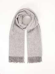 Reiss Soft Grey Picton Wool-Cashmere Scarf - Image 3 of 4