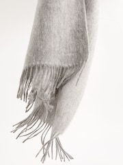 Reiss Soft Grey Picton Wool-Cashmere Scarf - Image 4 of 4