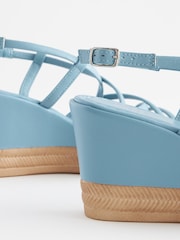 Blue Forever Comfort Leather Asymmetric Strappy Wedges - Image 5 of 7