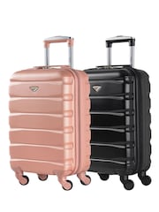 Flight Knight EasyJet Overhead 55x35x20cm Hard Shell Cabin Carry On Case Suitcase Set Of 2 - Image 1 of 7