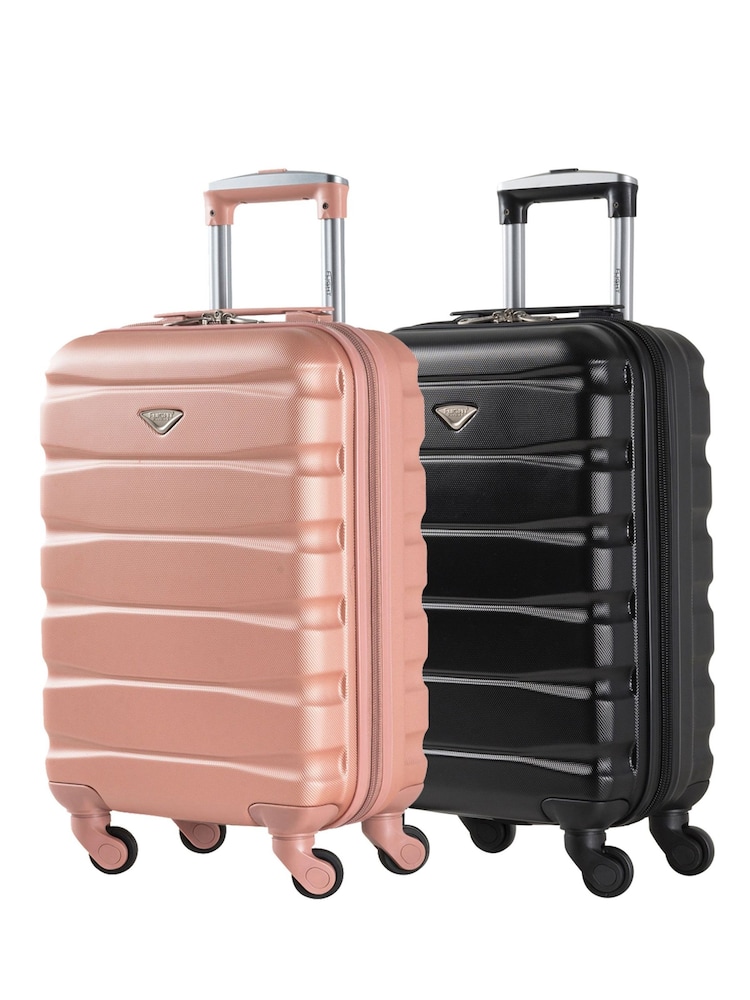 Flight Knight EasyJet Overhead 55x35x20cm Hard Shell Cabin Carry On Case Suitcase Set Of 2 - Image 1 of 7
