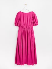 Oliver Bonas Pink Interest Fabric Midi Dress - Image 4 of 8