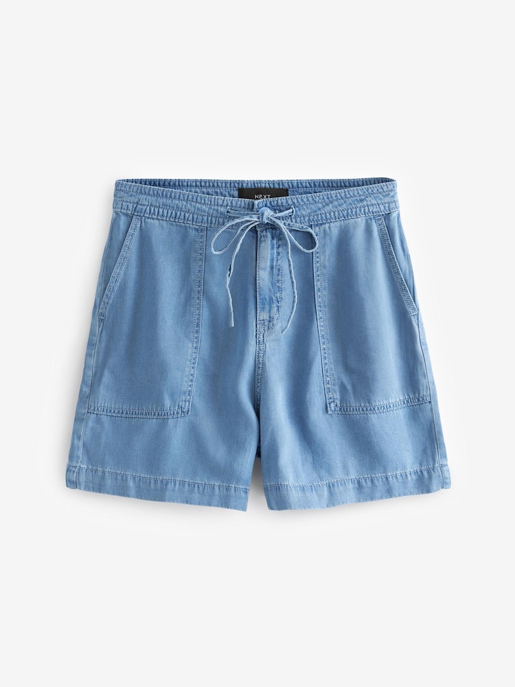 Mittelblau - Utility-Shorts aus Tencel™ - Bild 4 von 4