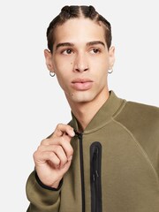 Nike Olive Green Tech Fleece Bomber Jacket - Image 3 of 9