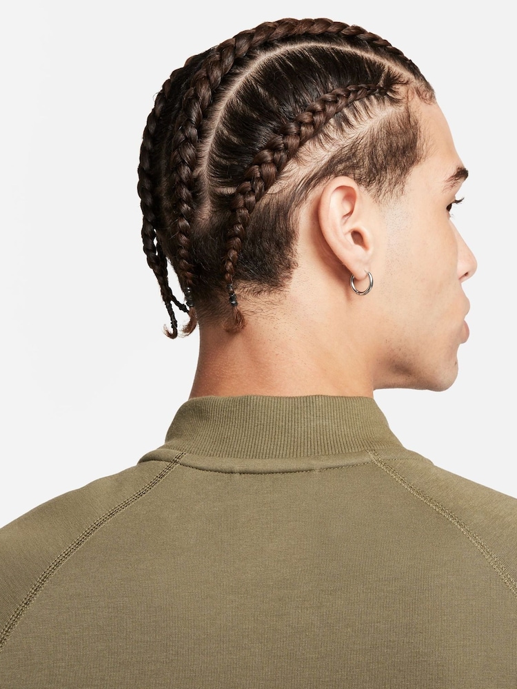 Nike Olive Green Tech Fleece Bomber Jacket - Image 4 of 9