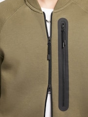 Nike Olive Green Tech Fleece Bomber Jacket - Image 5 of 9