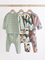 Grün mit Dinosauriern - Baby T-Shirts und Leggings Set 6er Packung - Bild 2 von 10
