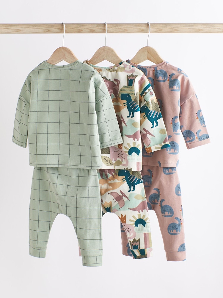 Grün mit Dinosauriern - Baby T-Shirts und Leggings Set 6er Packung - Bild 2 von 10