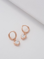 Ted Baker Rose Gold Tone HANNIY: Crystal Heart Huggie Earrings - Image 3 of 7