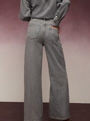 Grey Tencel™ Wide Leg Jeans - Image 3 of 5