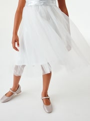 Ivory White Mesh Tie Back Party Dress (3-16yrs) - Image 2 of 6