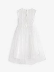 Ivory White Mesh Tie Back Party Dress (3-16yrs) - Image 6 of 6