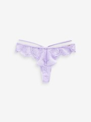 Lipsy Lilac Purple Glamour Lace Thong - Image 1 of 5