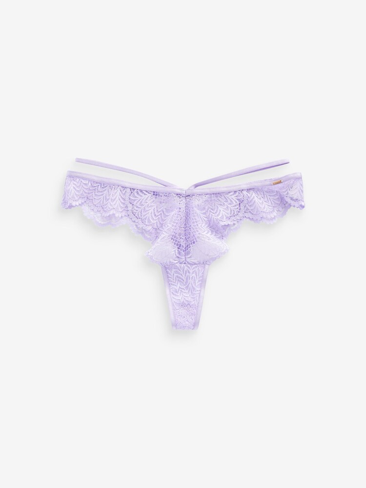 Lipsy Lilac Purple Glamour Lace Thong - Image 1 of 5