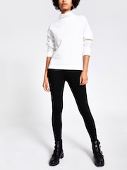 River Island Black High Waisted Ponte Leggings - Image 3 of 5