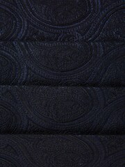 Reiss Navy Blast Wool Blend Patterned Cummerbund Tie - Image 4 of 4
