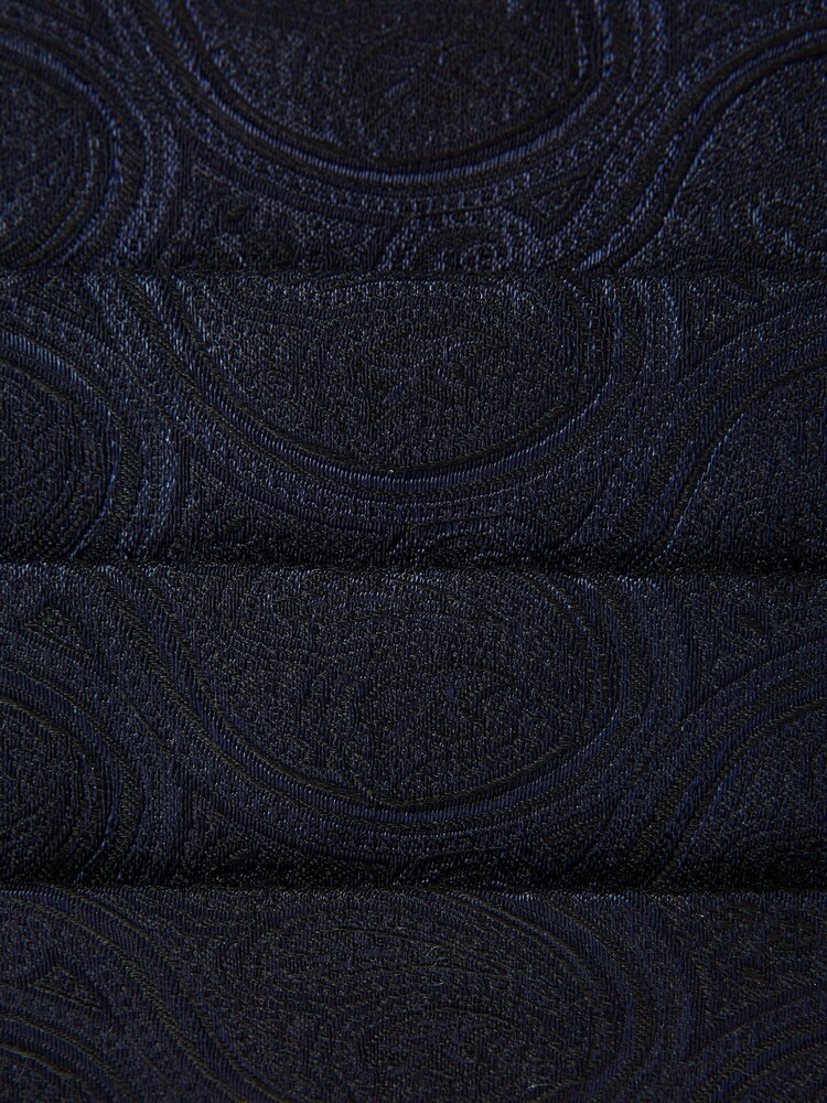 Reiss Navy Blast Wool Blend Patterned Cummerbund Tie - Image 4 of 4